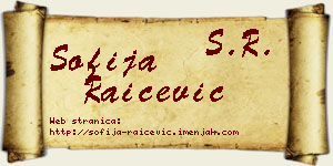 Sofija Raičević vizit kartica